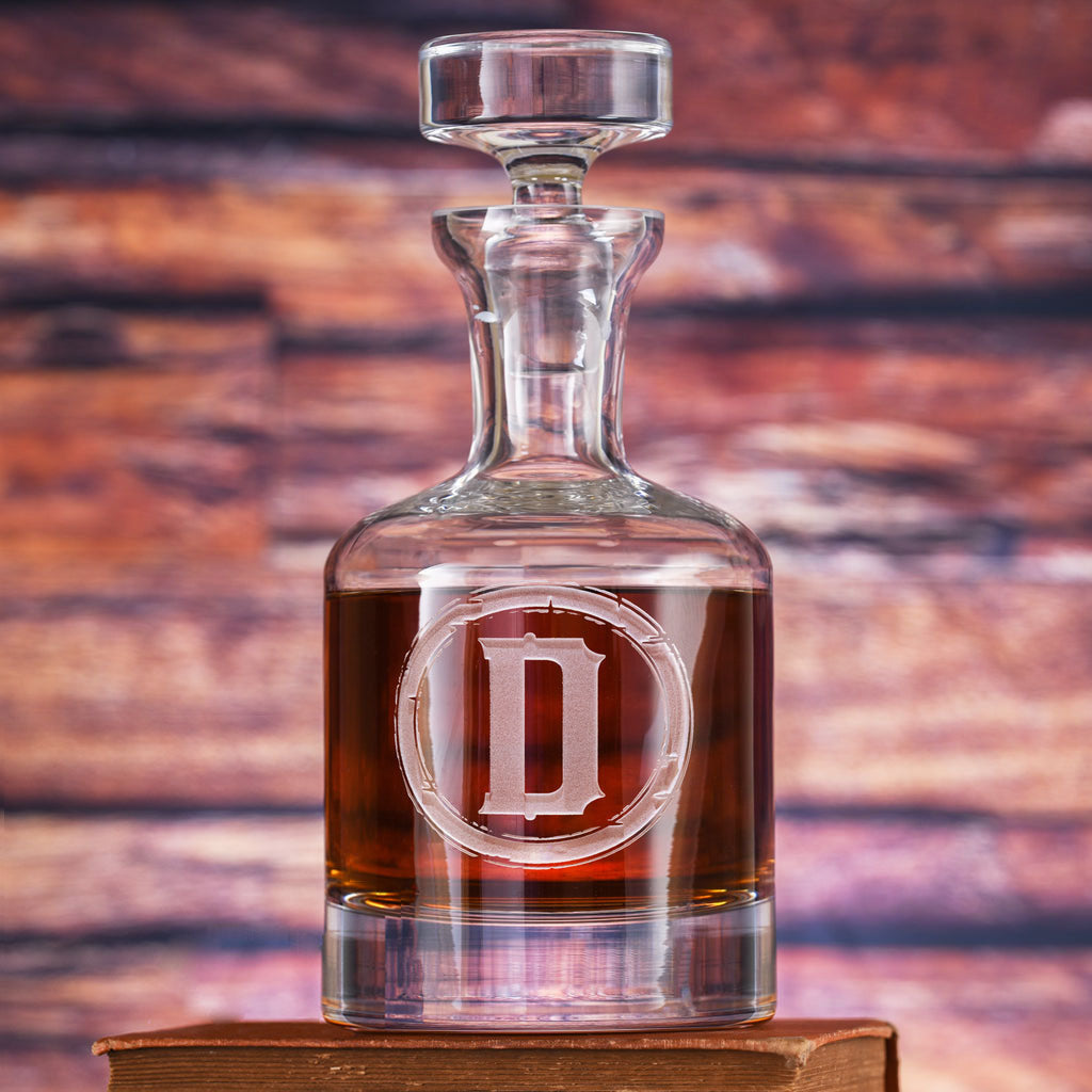 Personalized Decanter, Engraved Monogram M9