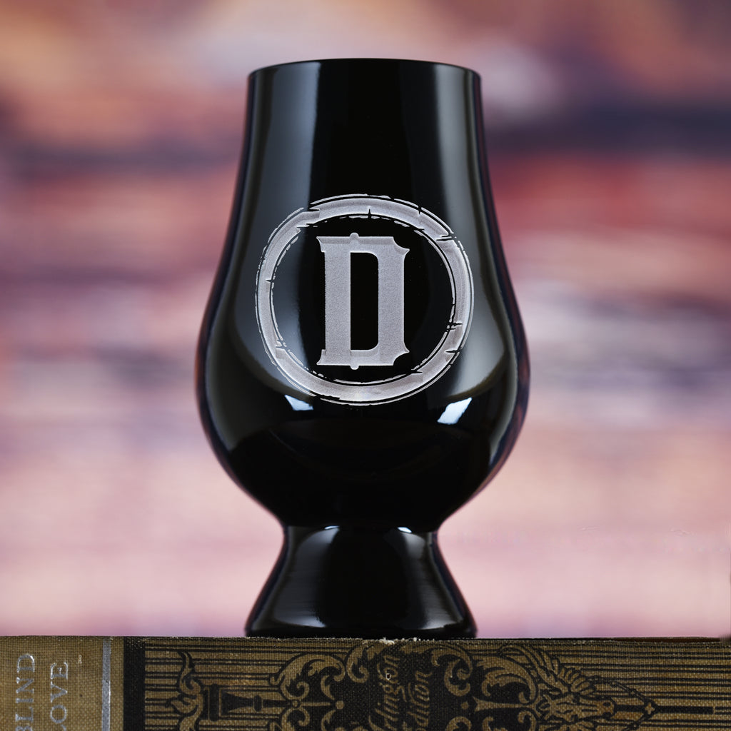 Engraved Black Glencairn Whisky Glass - with Monogram