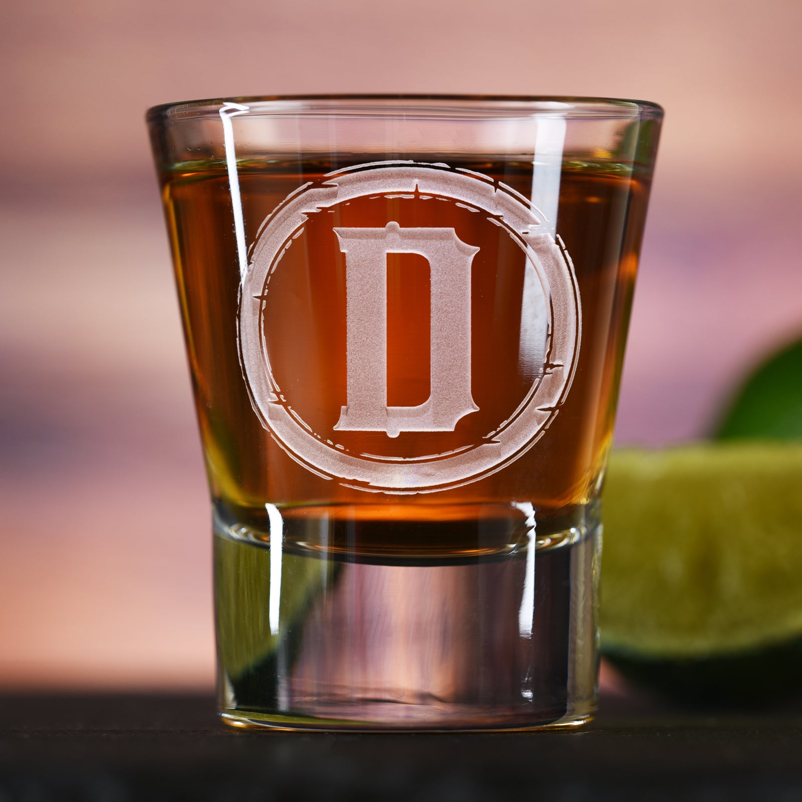 Rustic Engraved Shot Glass Gift