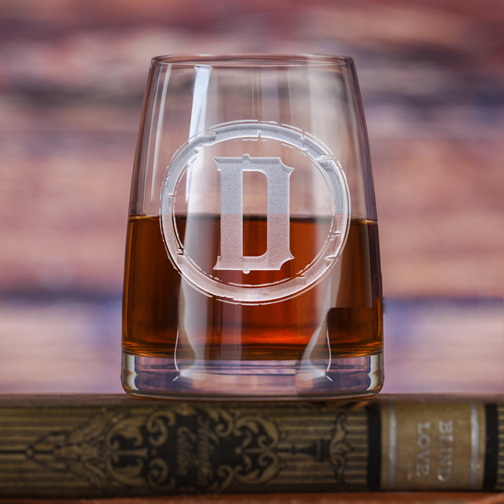 Monogrammed Rocks DOF Glass Stolzle Crystal