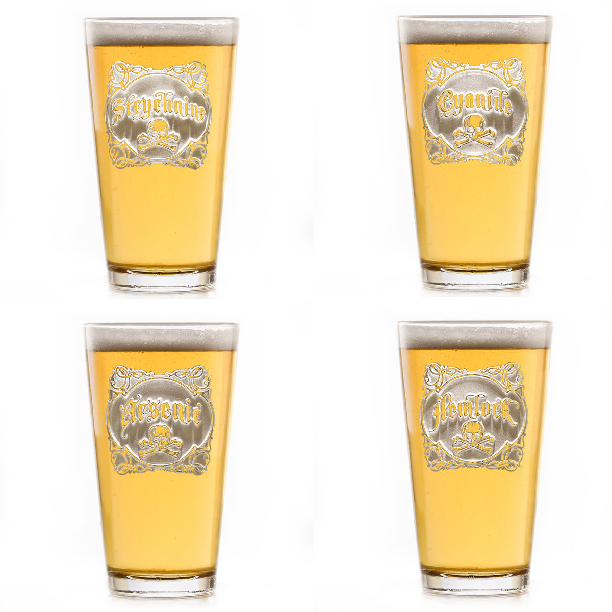 Name Your Poison Pint Glass Set for Beer Lovers