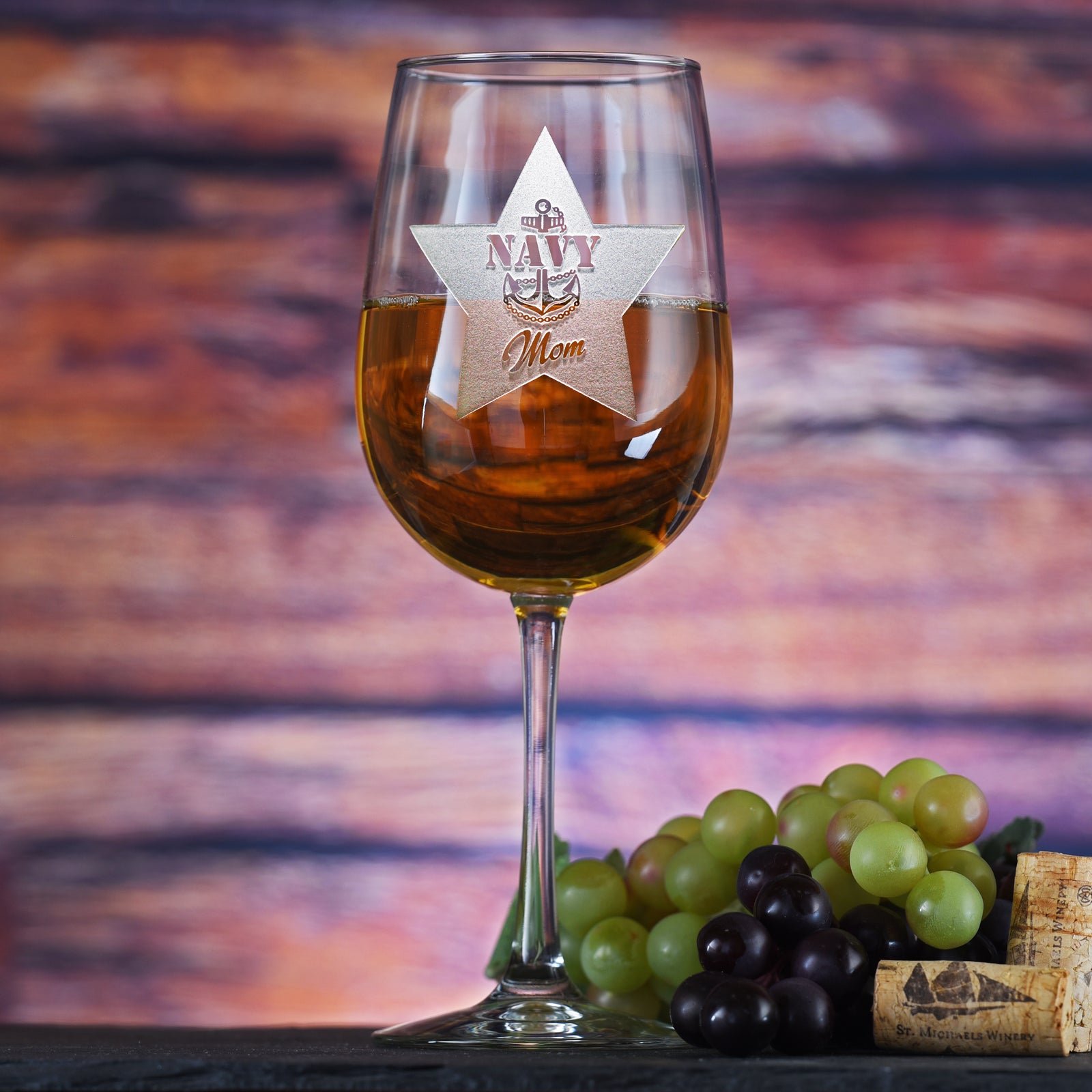 Navy Mom, Wine Glass Gifts