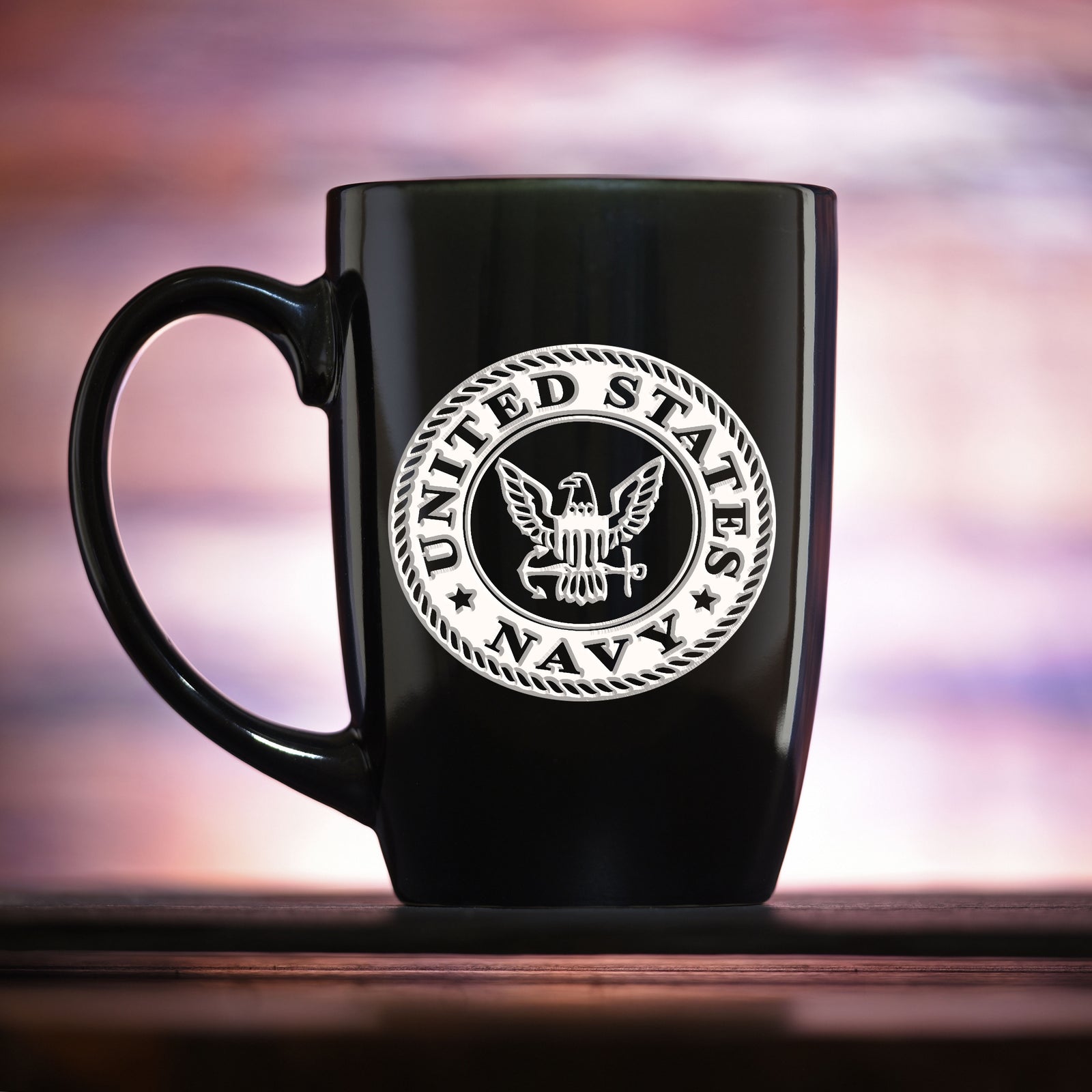 Engraved Navy Coffee Mug Gifts, Personalized