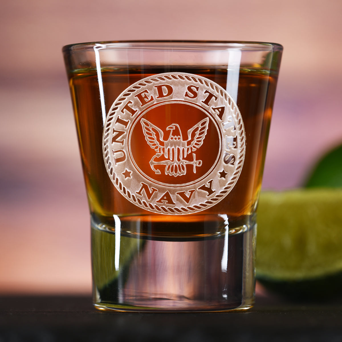 Engraved Navy Shot Glasses