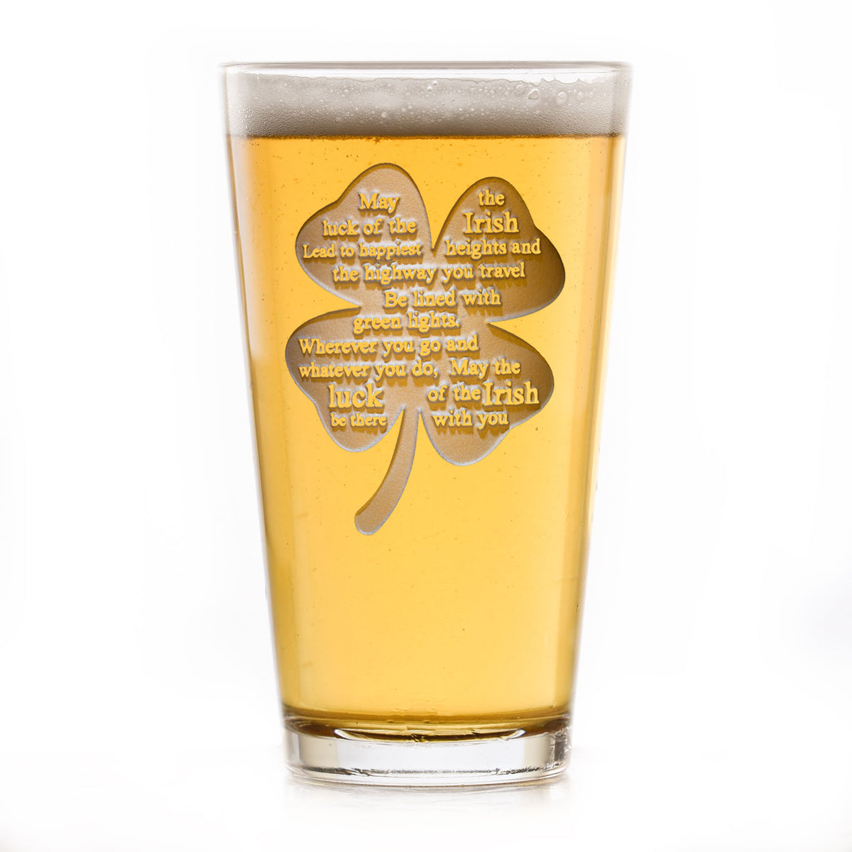 Luck of The Irish Crystal Rocks, Pint Pub Glass, St-Patty's Day Gifts