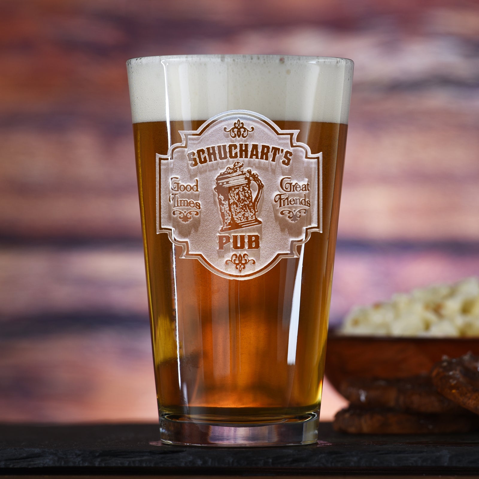 Personalized Bar Sign Pub Glass