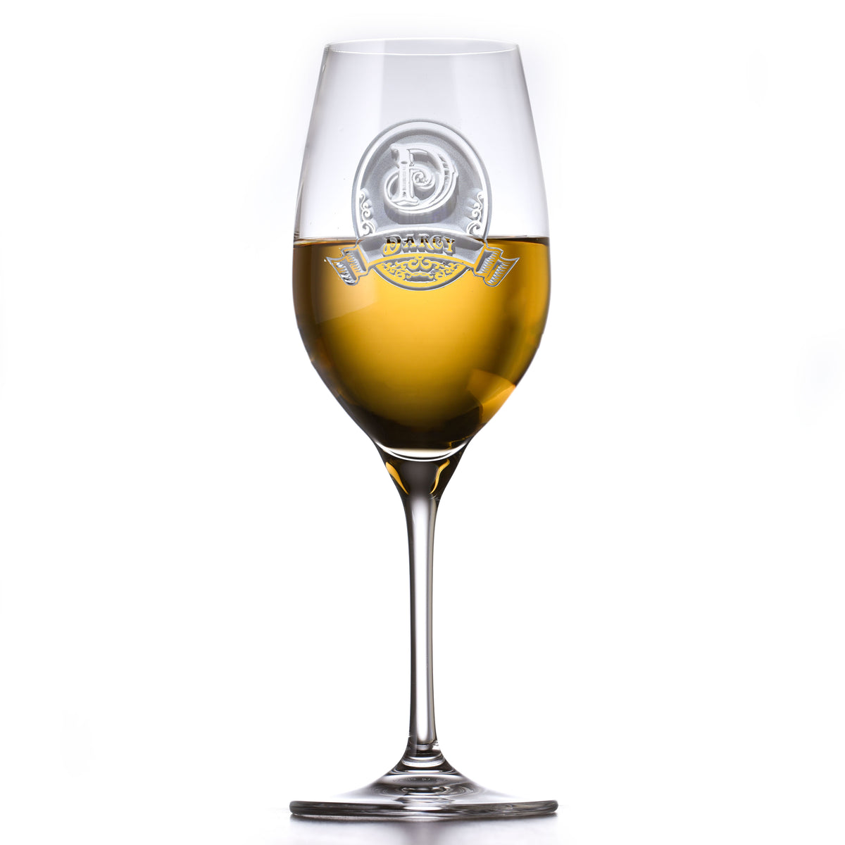 Personalized Crystal White Wine Glass Engraved