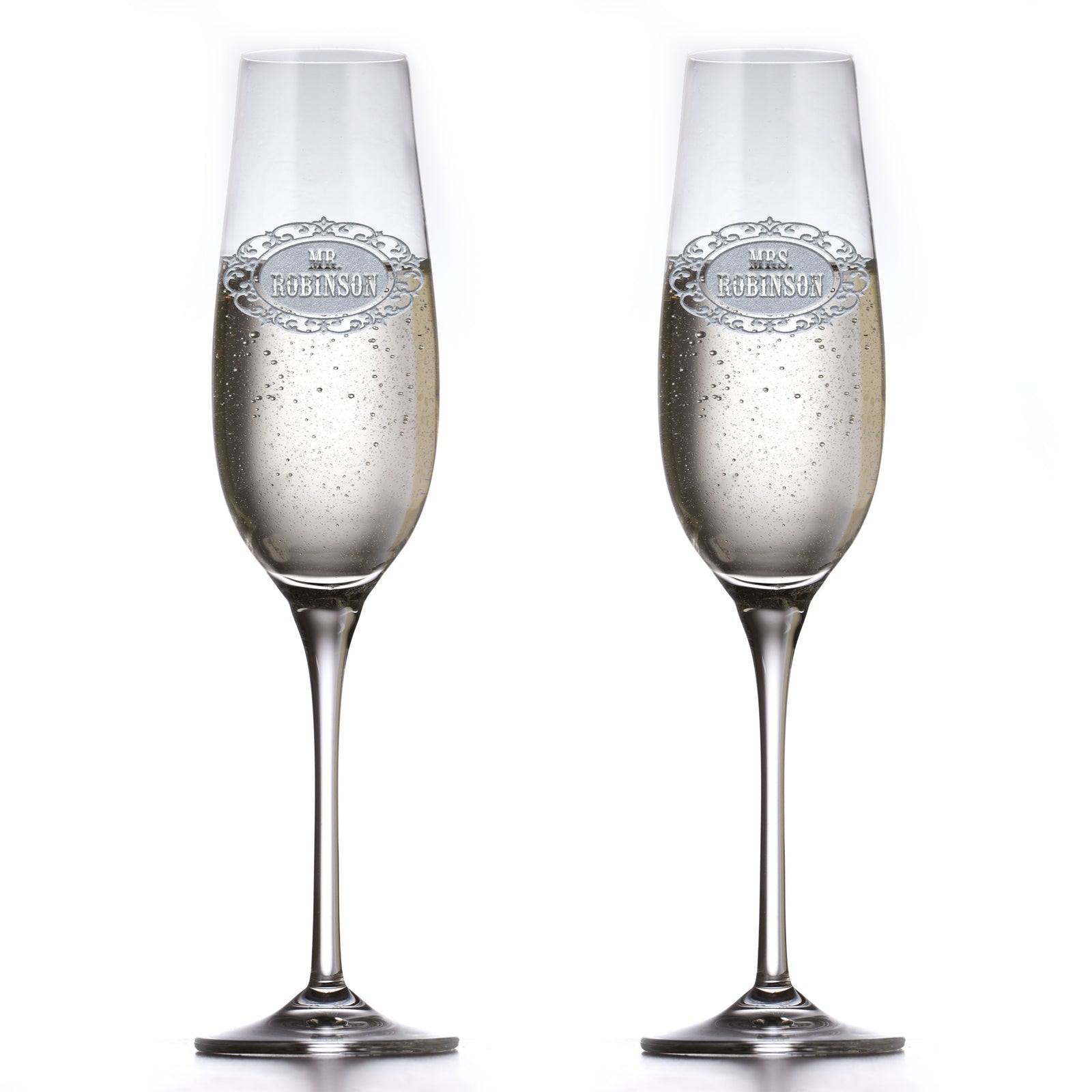 Personalized Crystal Mr & Mrs Toasting Flutes