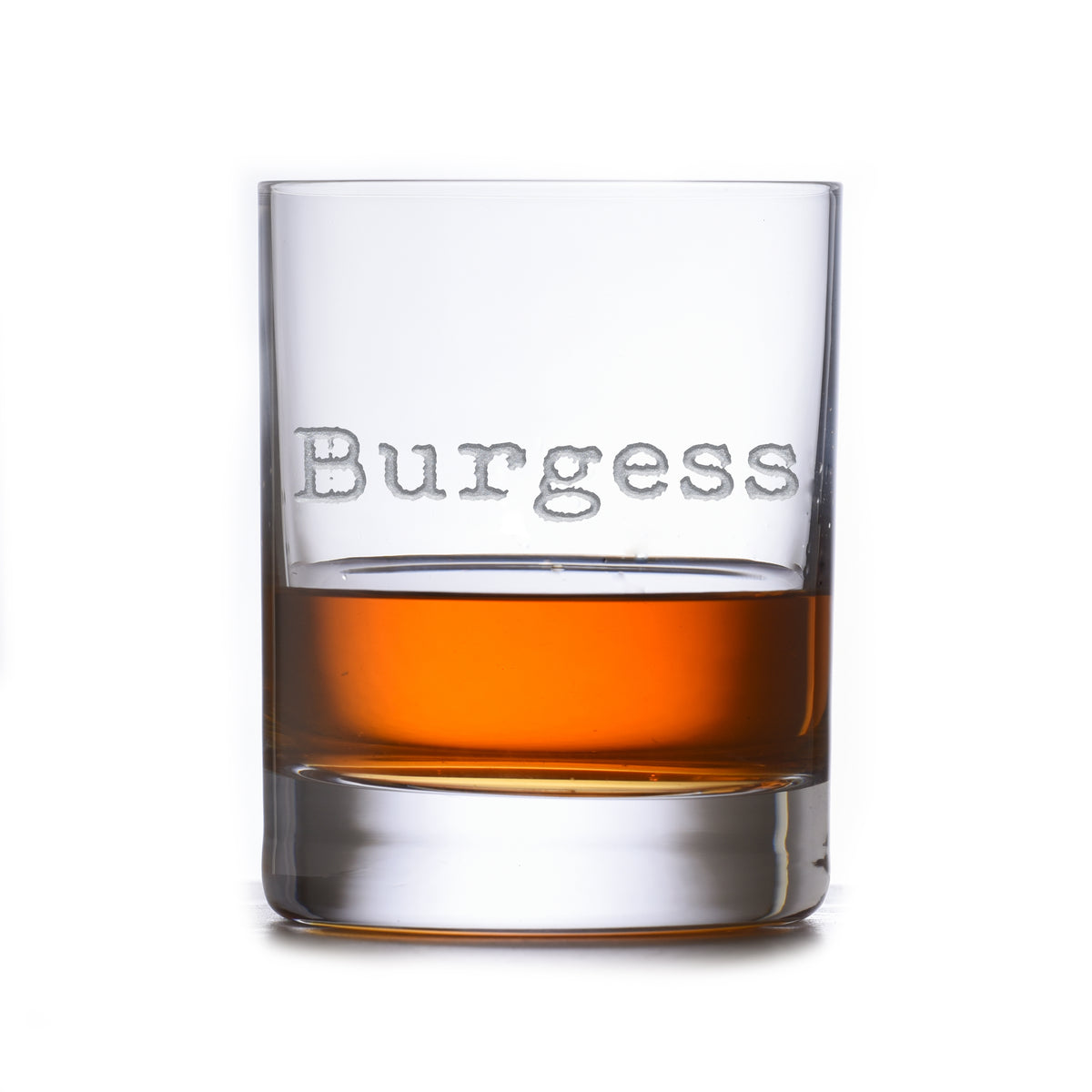 Custom, Etched Stolzle Crystal Rocks, DOF Glass