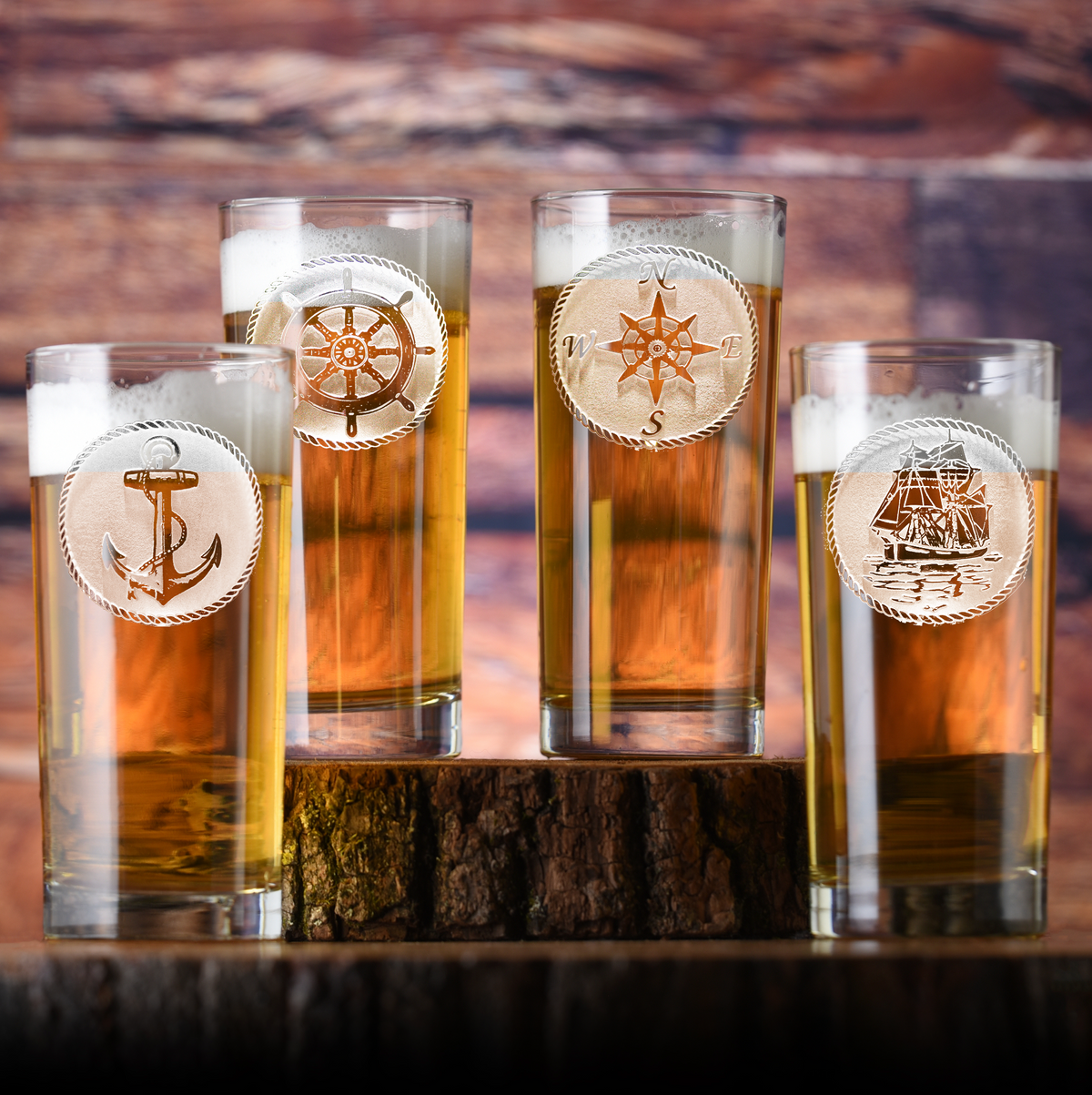 Nautical Beach Highball Glass