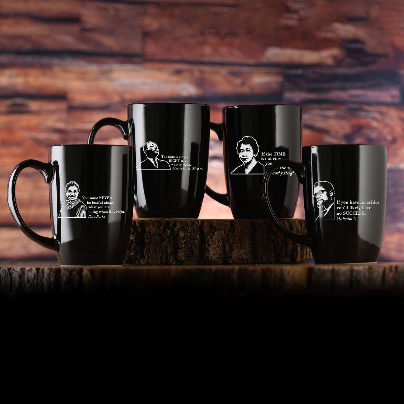 Black Leader Quotes Coffee Mug Set "Love Knows No Color"