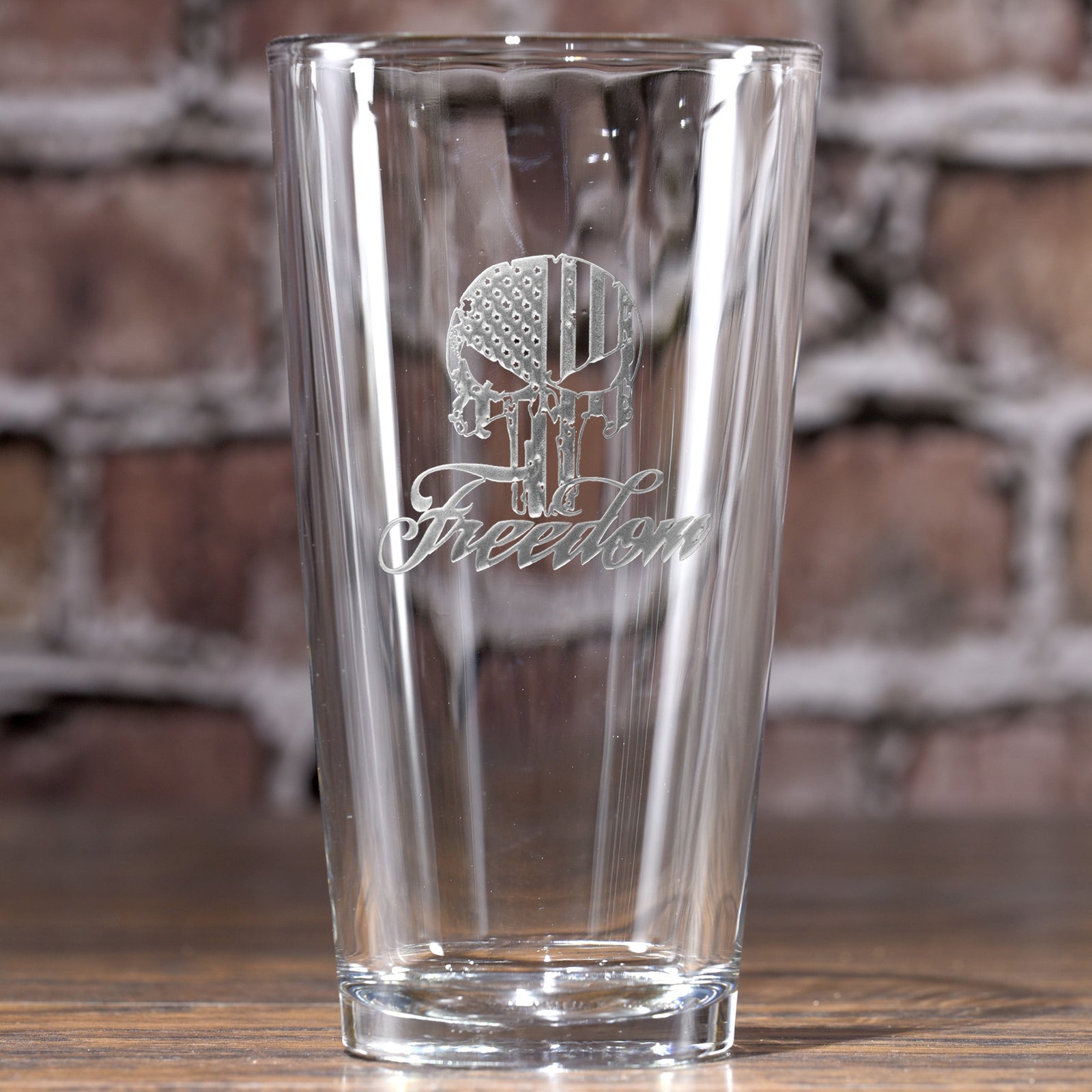 Freedom Skull Stars & Stripes, Pint Pub Beer Glass