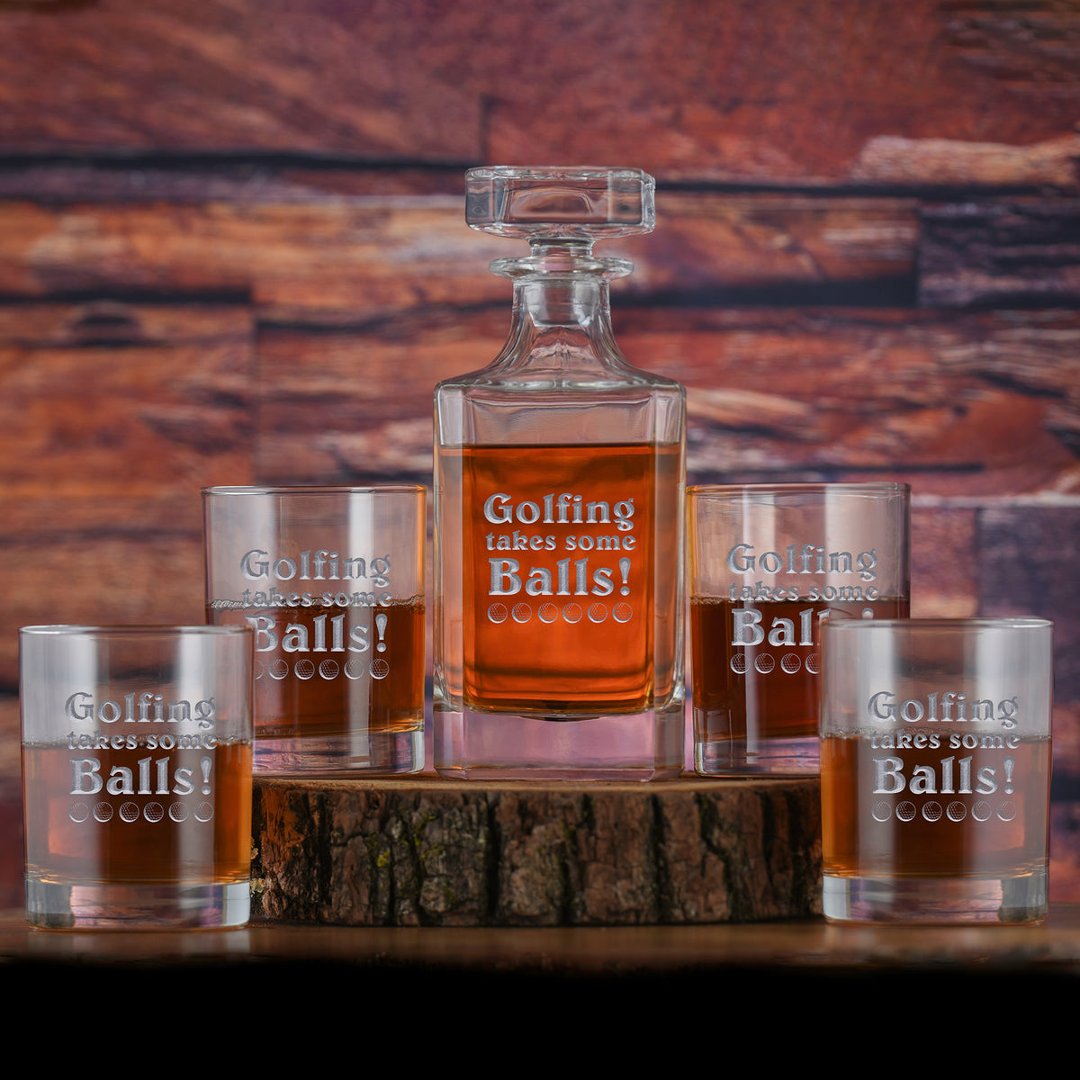 Golfing Takes Some Balls, Golf Decanter &amp; Glasses Gift Set
