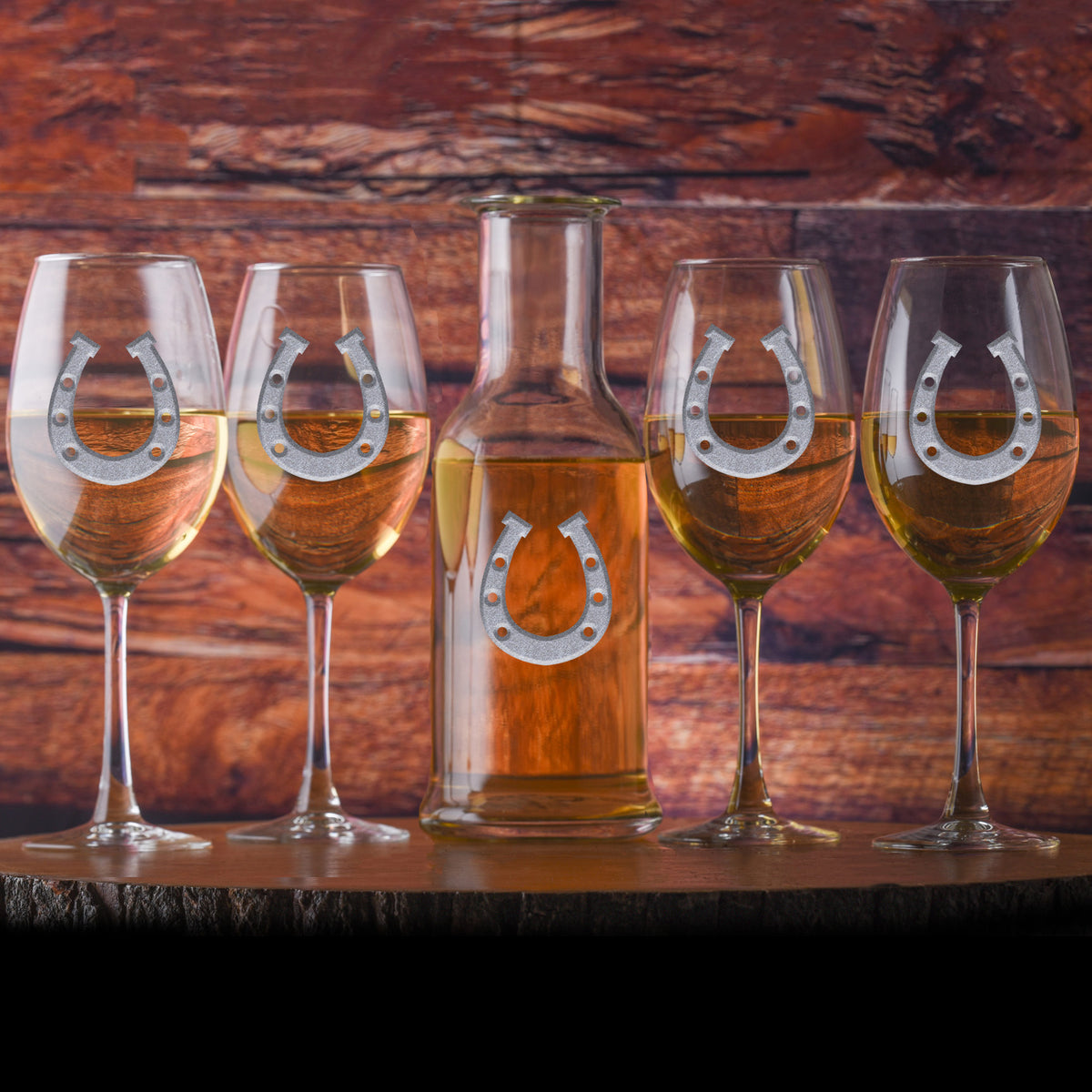 Horse Lover, Crystal Wine Carafe &amp; Glasses Gift Set