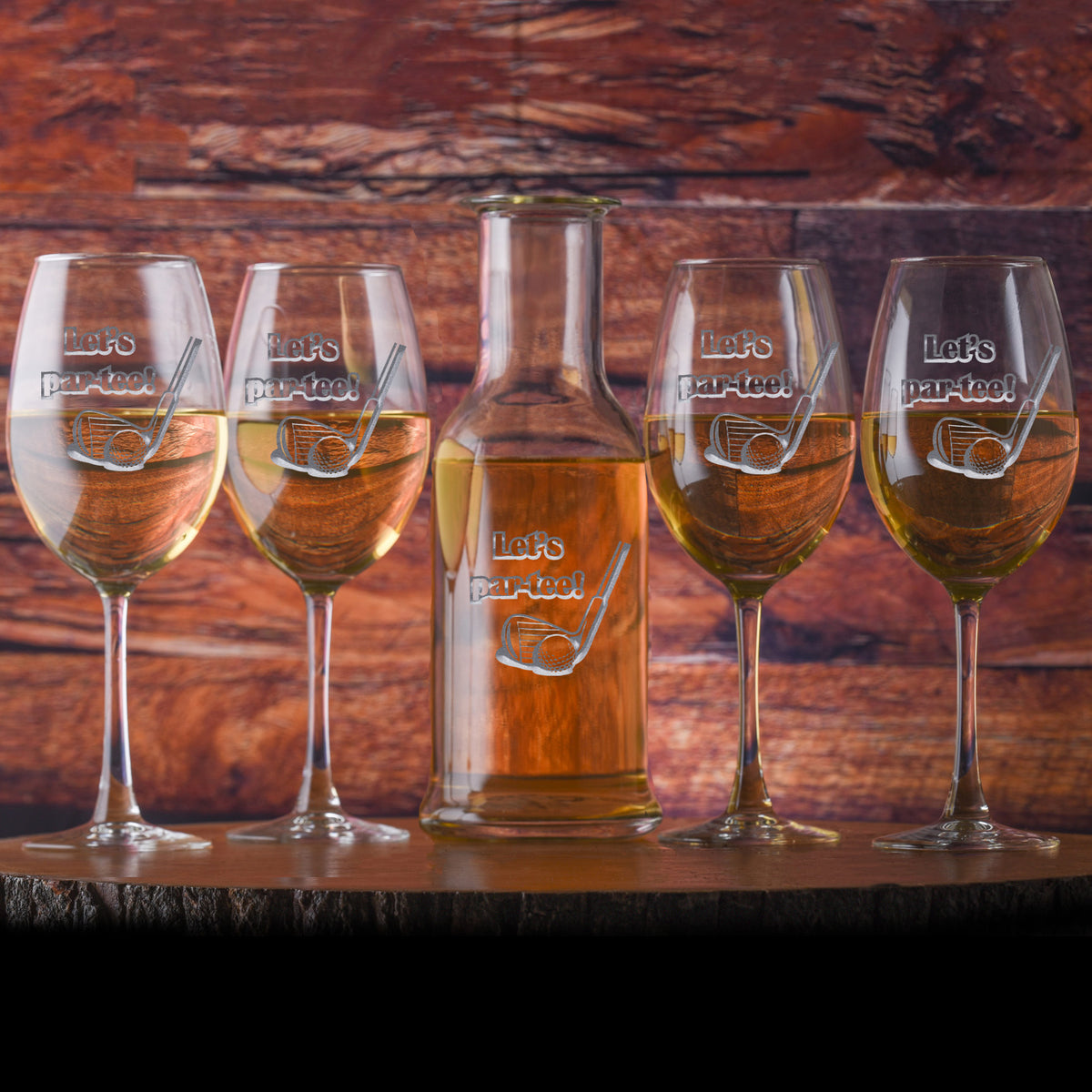 Par Tee Golf, Crystal Wine Carafe &amp; Glasses Gift Set