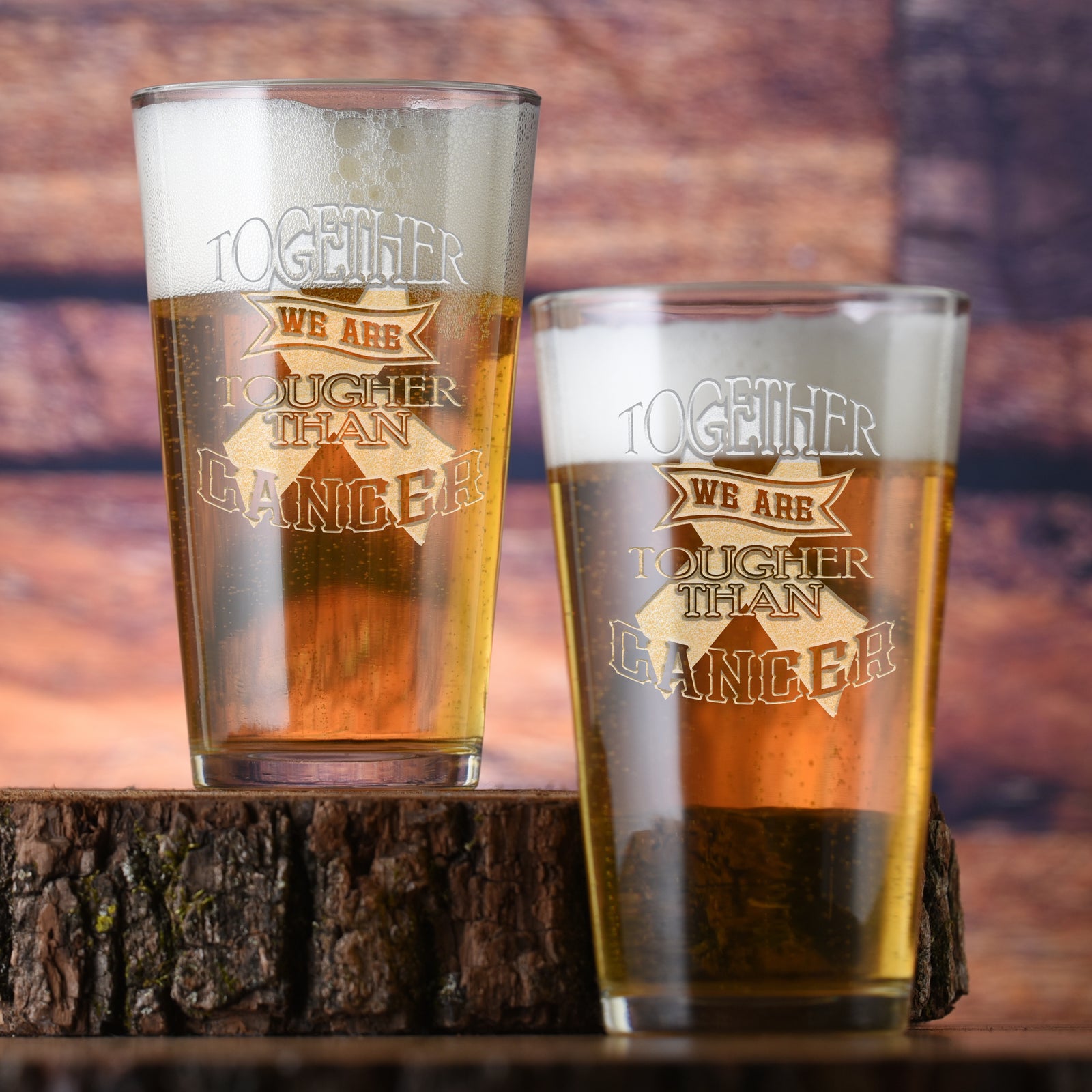 Tougher Than Cancer Pint Glass Glassware Set