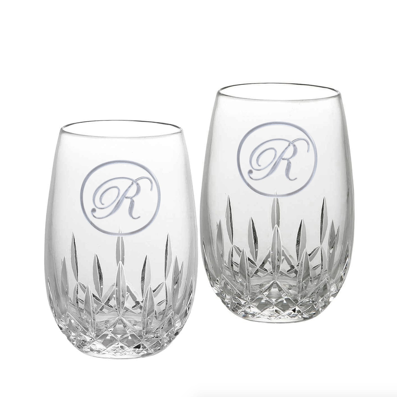 Engraved Crystal Stemless Wine