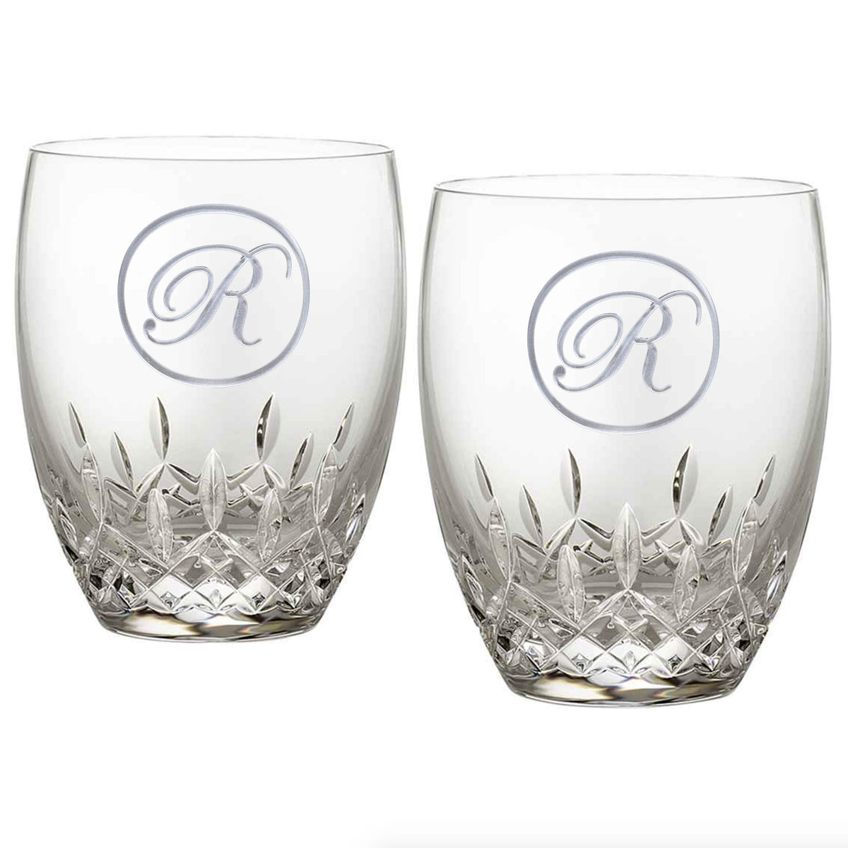 Engraved, Waterford Crystal DOF Glass, Pair