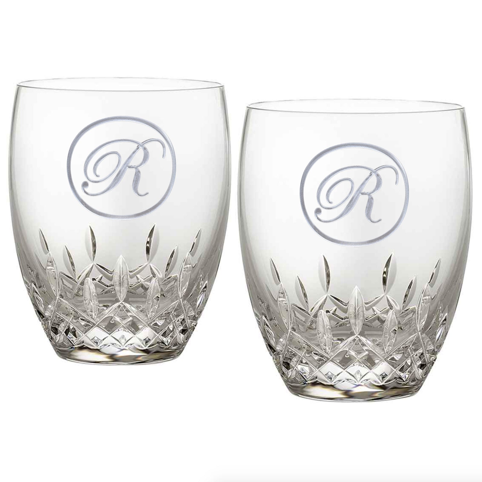 Engraved, Waterford Crystal DOF Glass, Pair