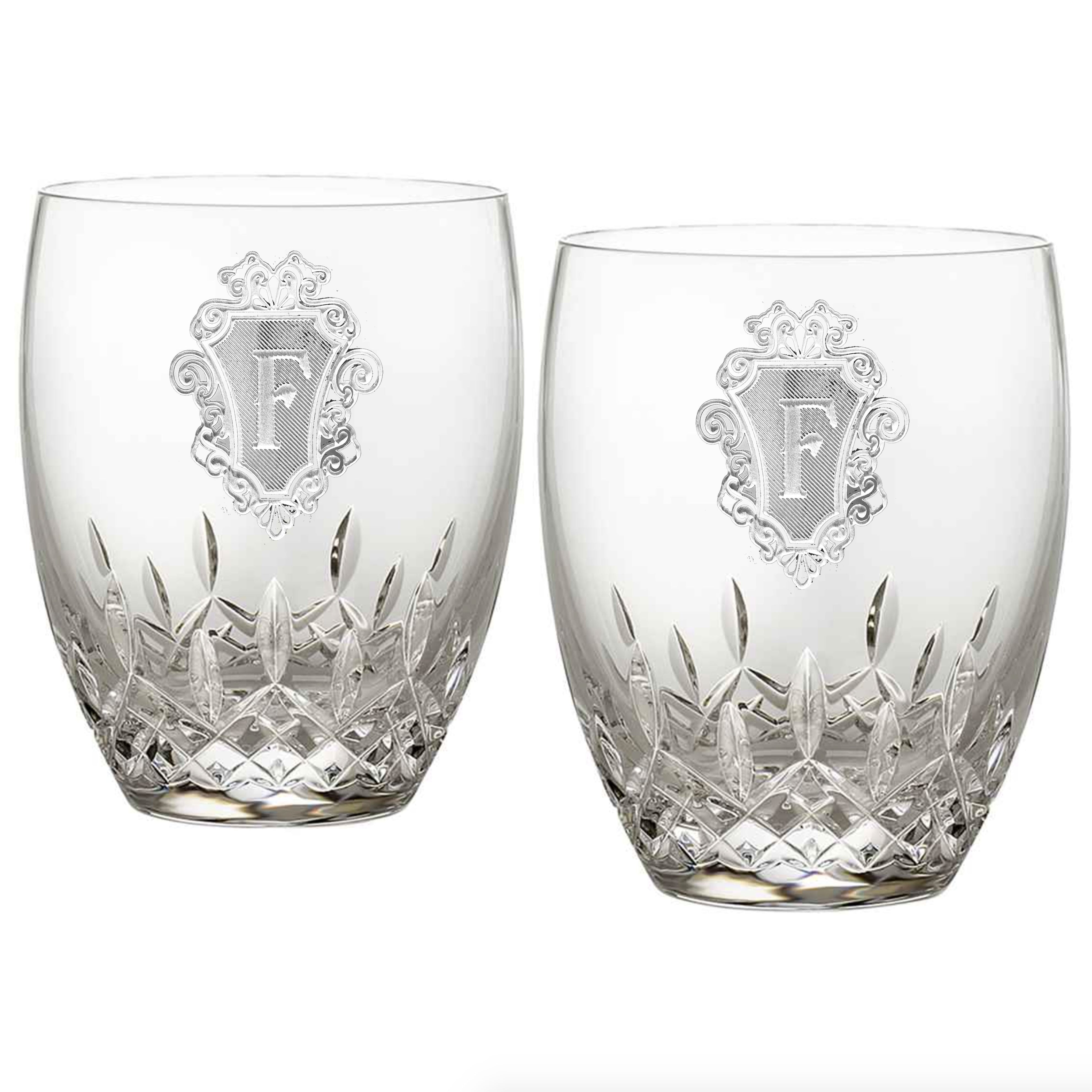 Monogrammed Crystal Whiskey Glasses Set Crystal Imagery
