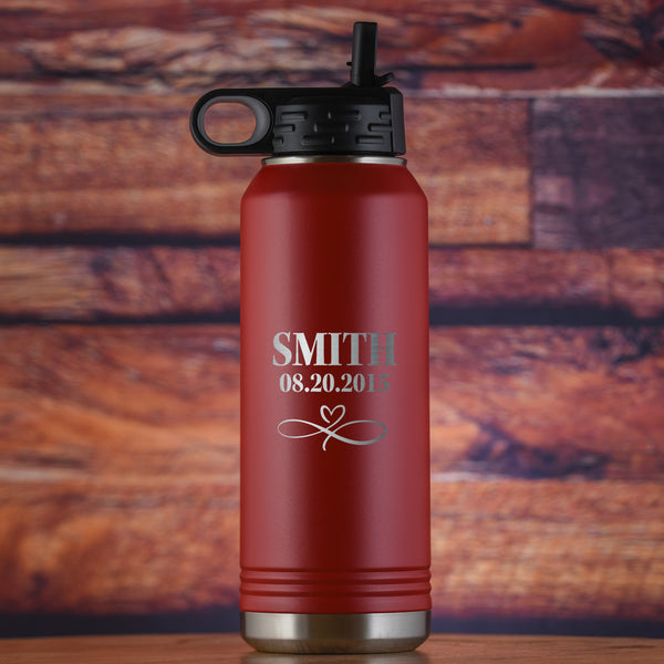 Personalized Gift 32oz Stainless Steel Water Bottle, Elemental Iconic  Insulated Bottles, Best Gift for Birthdays, Custom Logo
