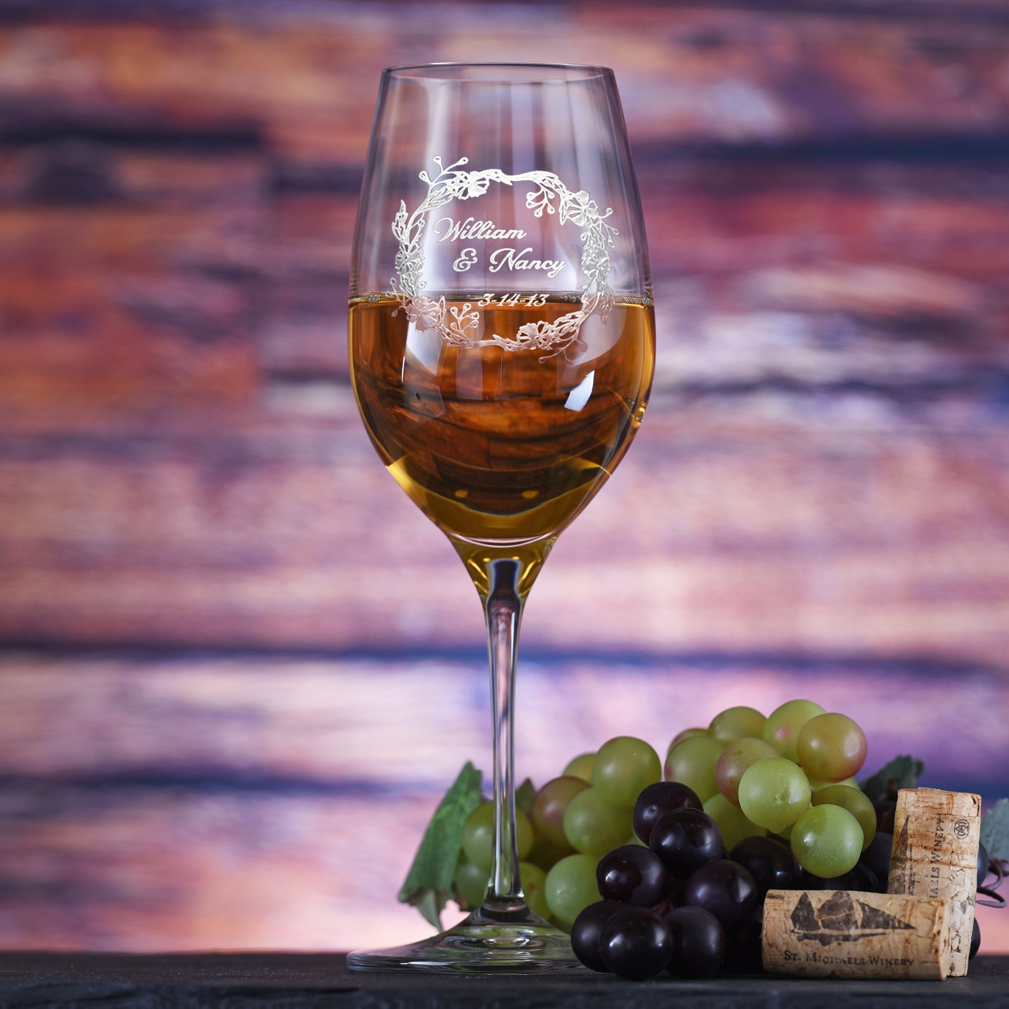 Personalized Bride and Groom Wine Glasses | Crystal Imagery