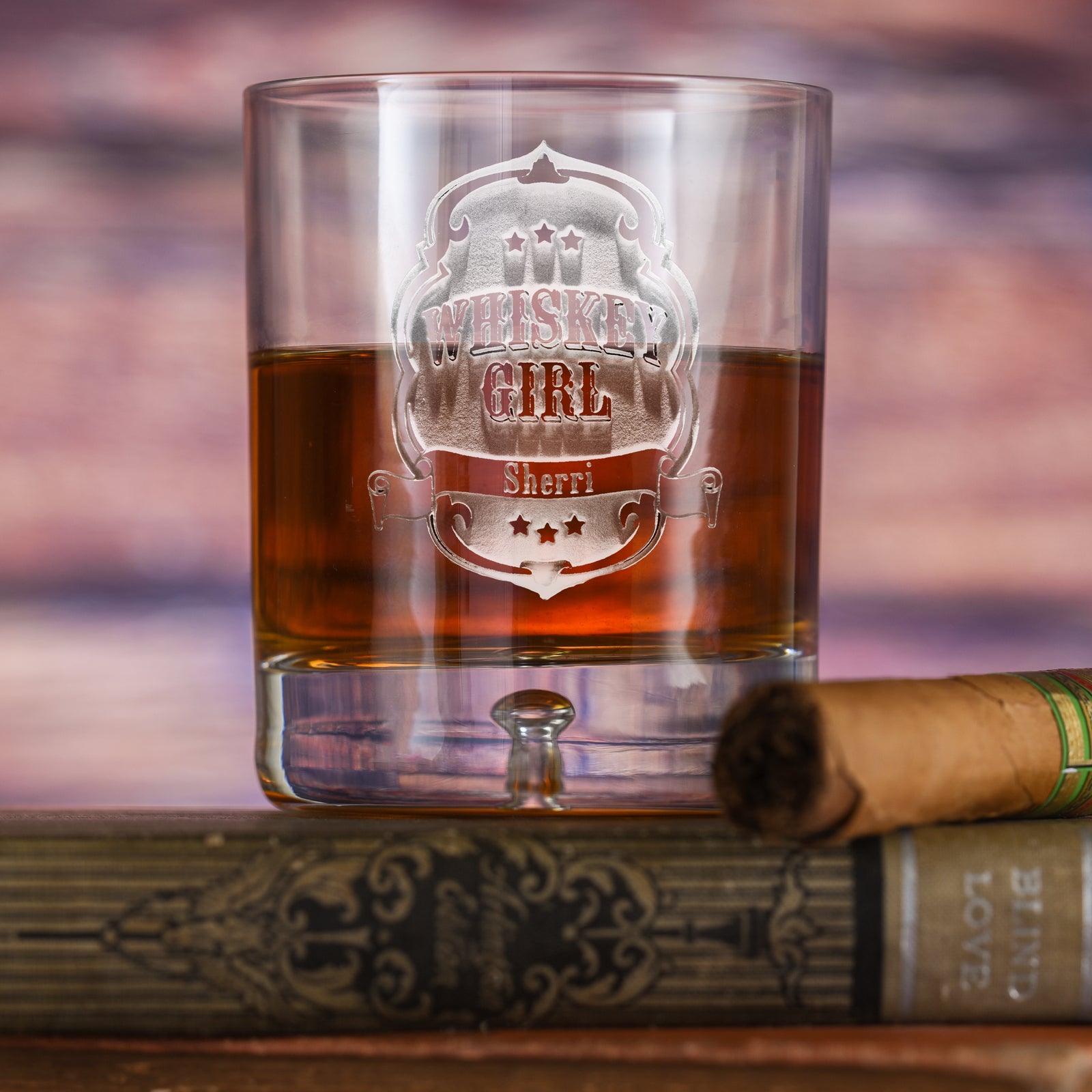 Whiskey Girl, Engraved Custom Whiskey Glass - Crystal