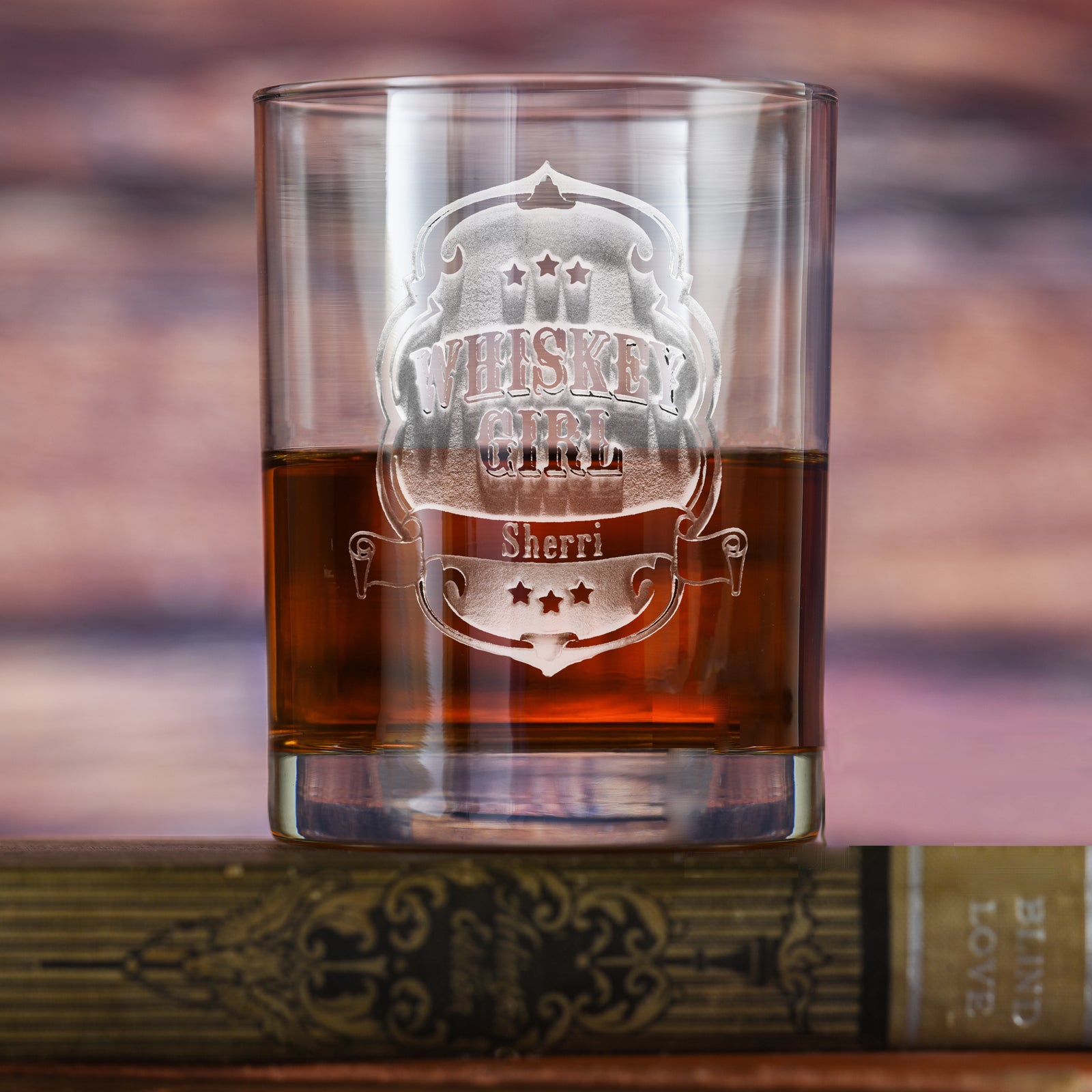 Whiskey Girl, Engraved Custom Whiskey Glass