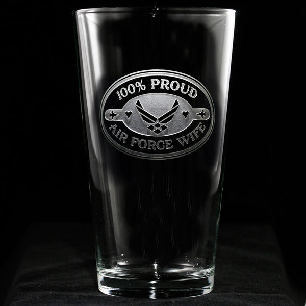 Air Force Wife Pint Pub Beer Glass