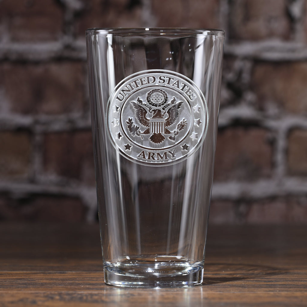 Engraved Army Pub Pint Beer Glasses