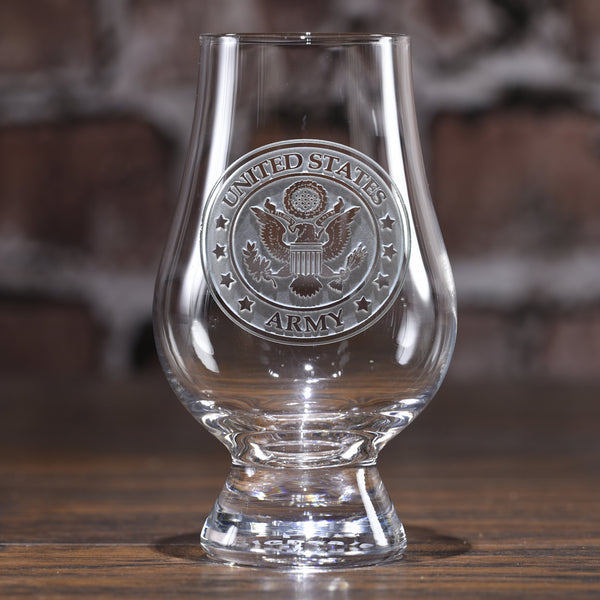 Engraved Army Glencairn Whisky Glass