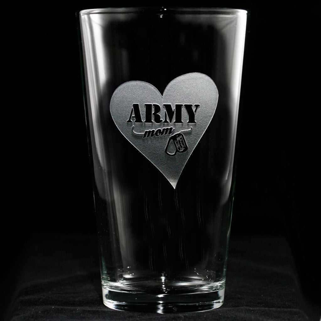 Army Mom Pint Pub Glass