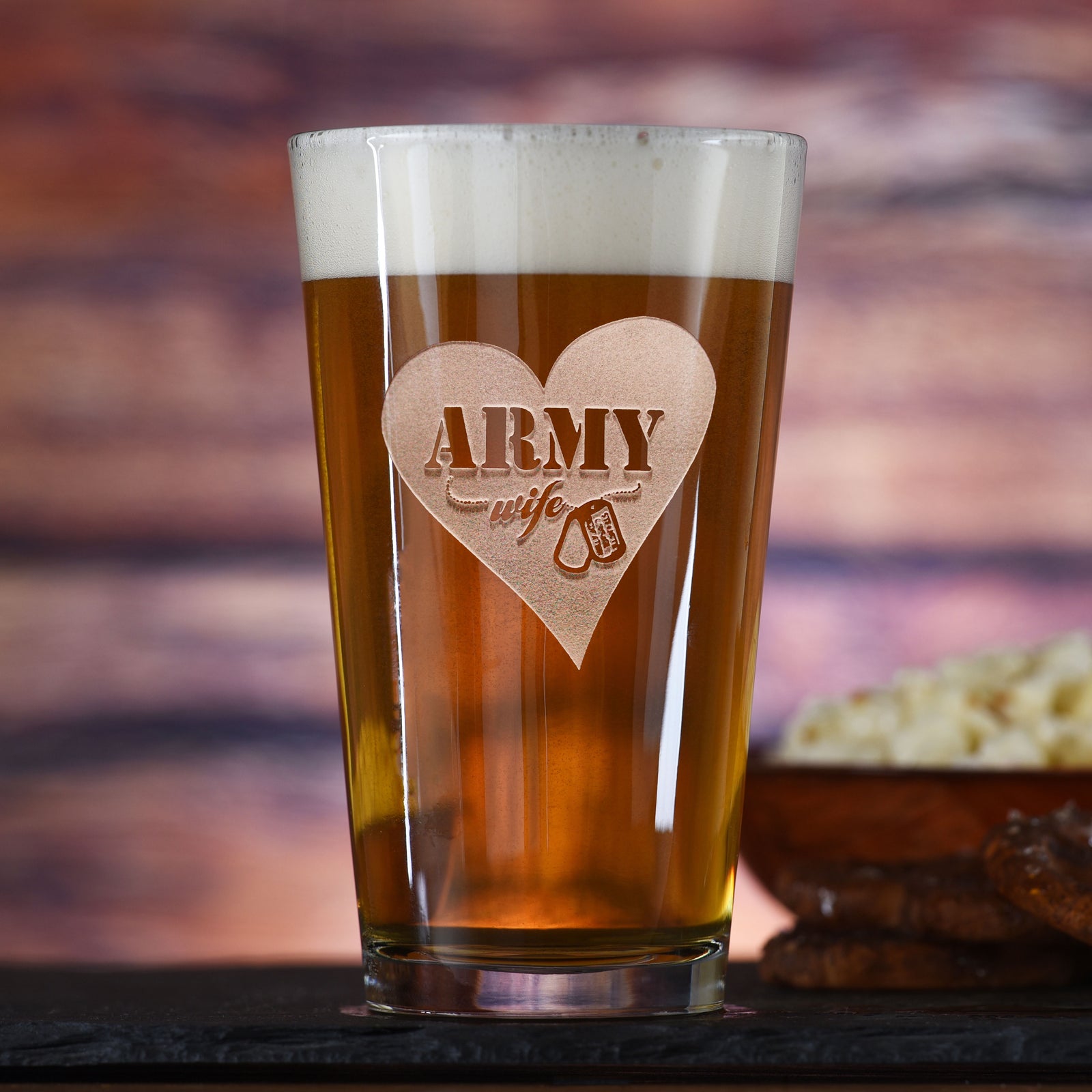 Army Wife Pint Pub Beer Glass