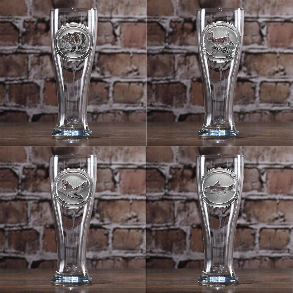 Woodlands Animals Pilsner Glasses