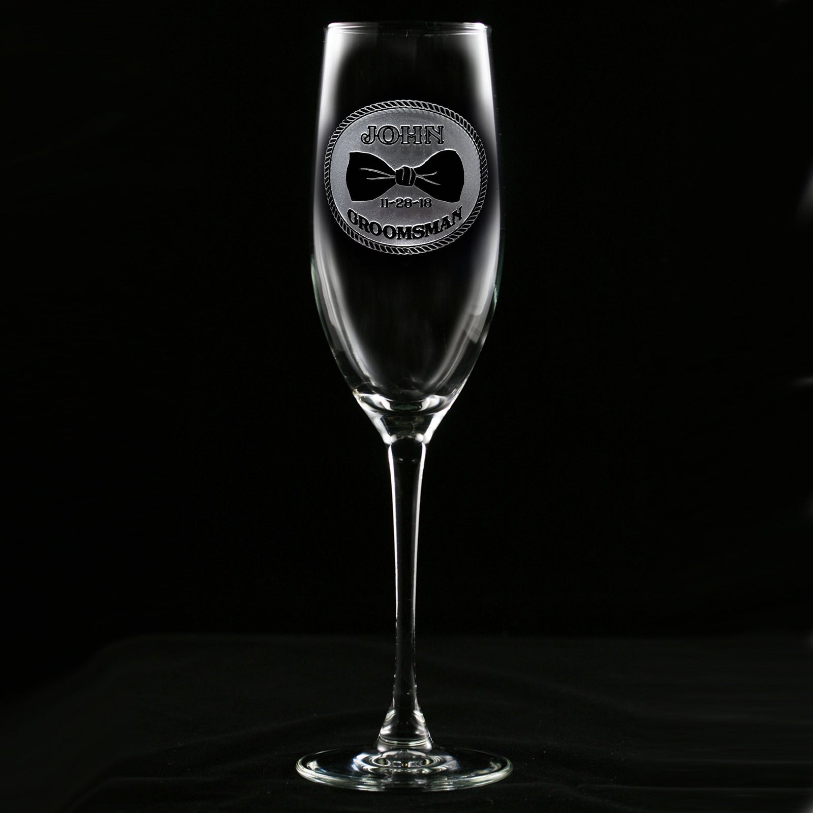 Best Man Toasting Glass. Bowtie