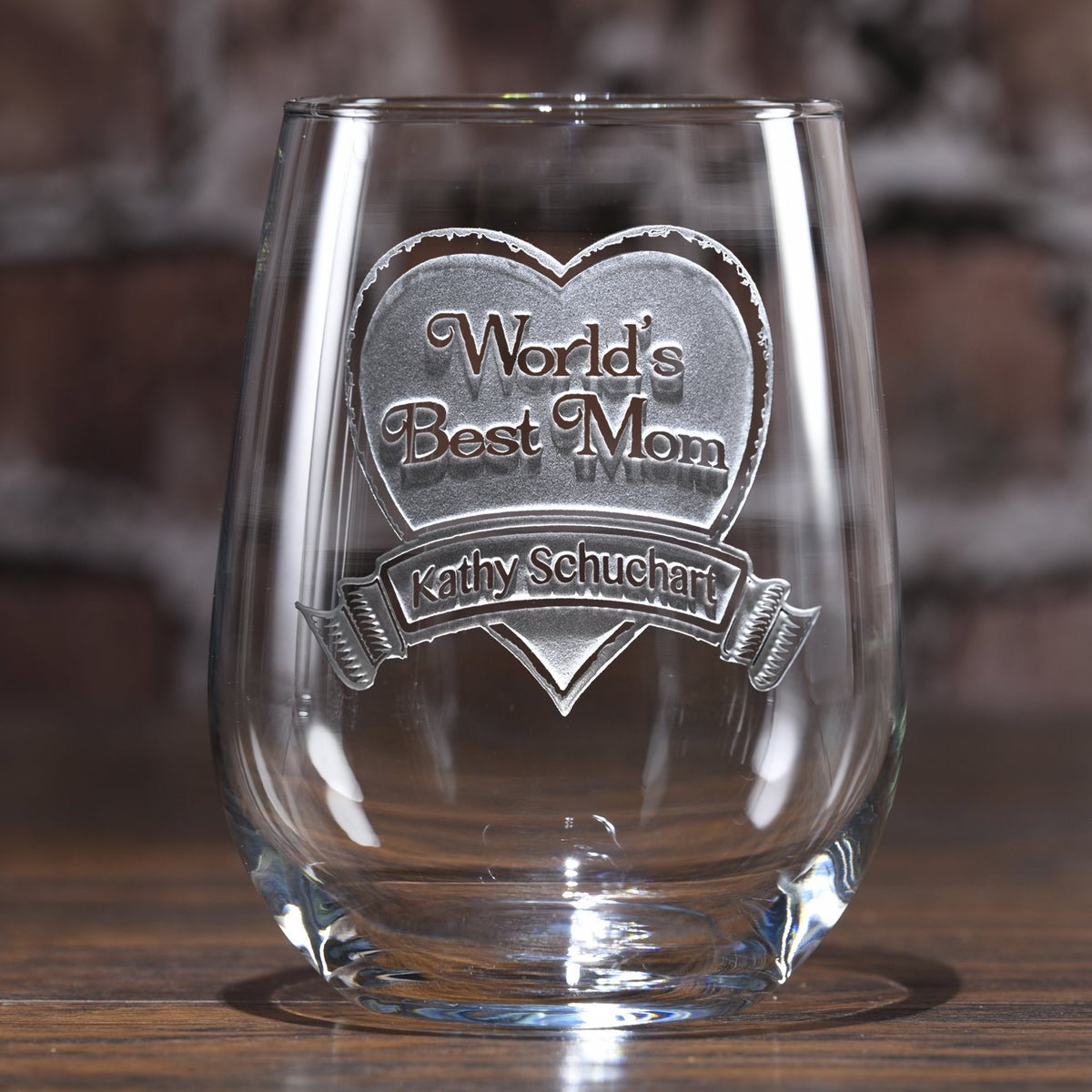 World's Best Mom Stemless Wine Glass