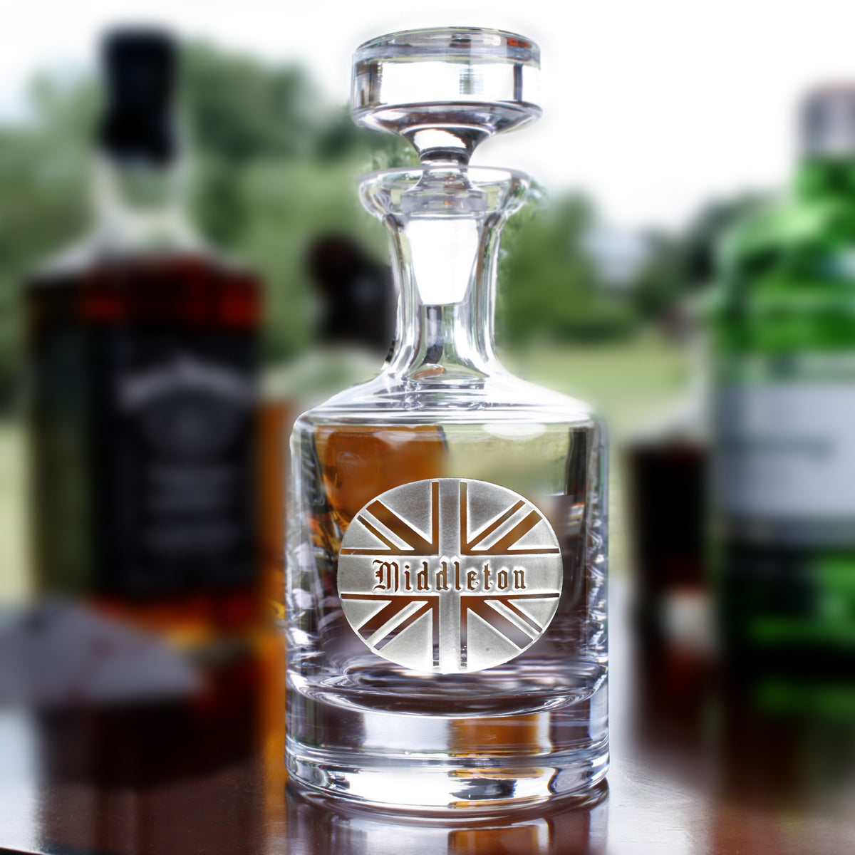 British Flag Personalized Scotch Decanter