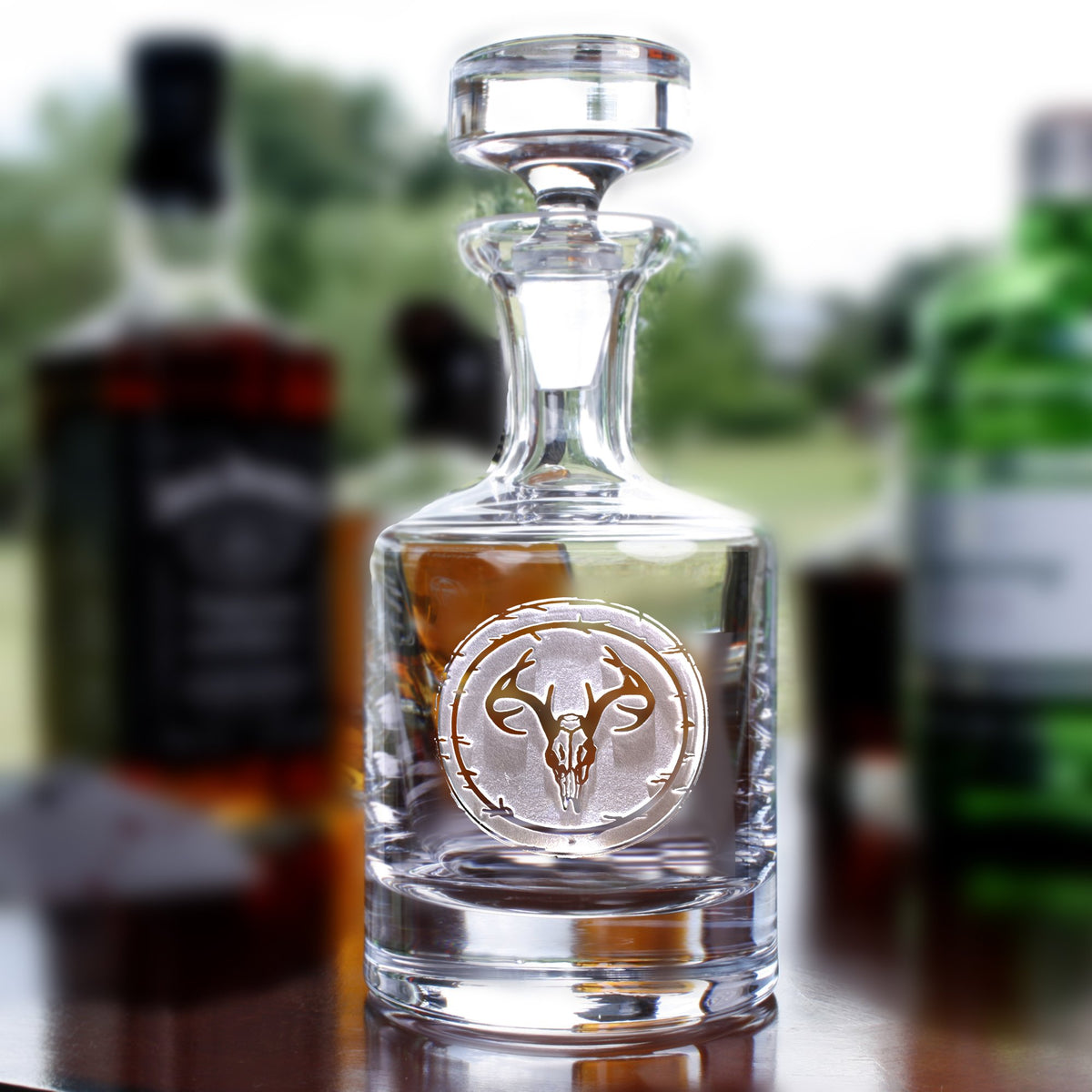 Deer Skull Antlers Whiskey Decanter