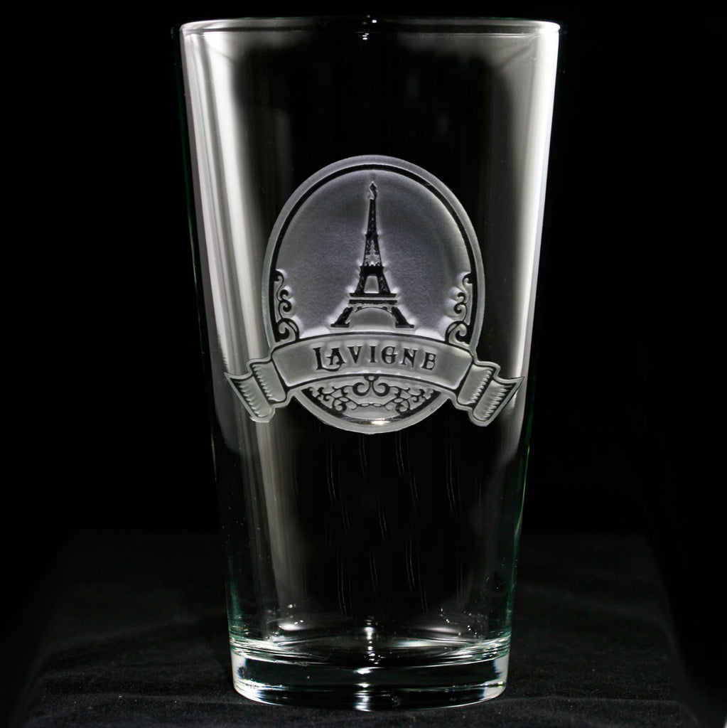 Eiffel Tower Engraved Pub Pint Glass
