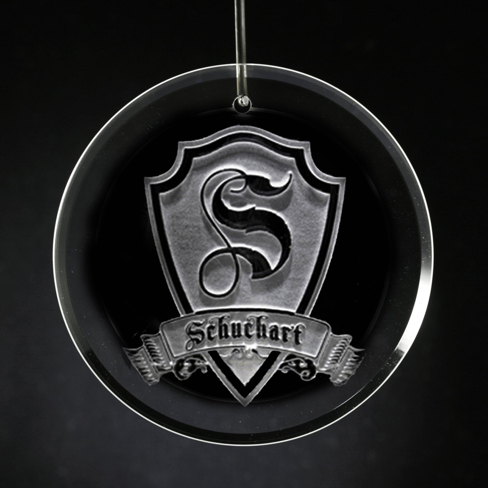 Engraved Ornament. Personalized Shield