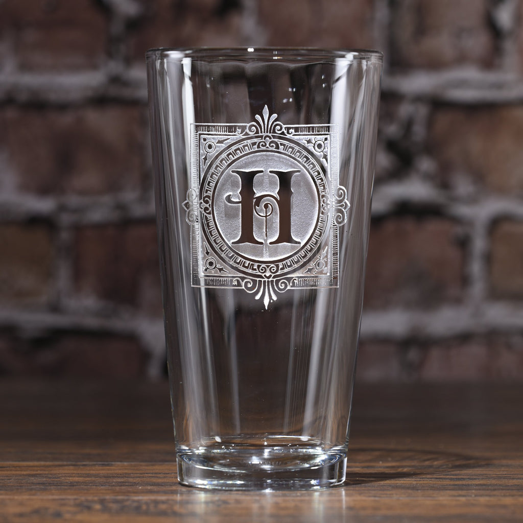 Monogrammed Engraved Pub Pint Beer Water Glass