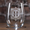 Personalized Initial Boxed Stemless Wine Glass