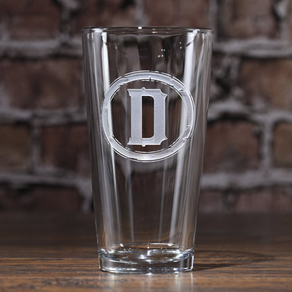 Monogram Pint Pub Water. Beer Glass