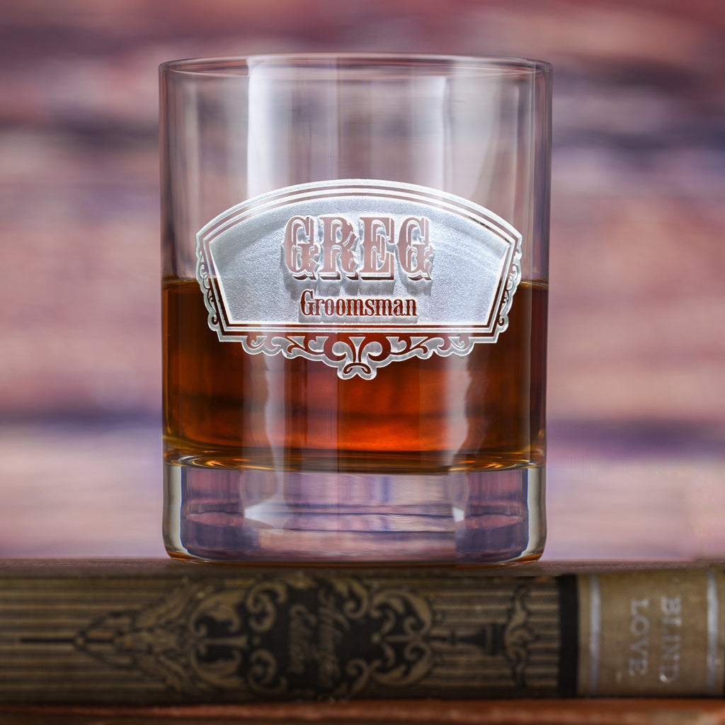 Groomsman Gift, Stolzle Crystal Rocks, DOF Whiskey Glass