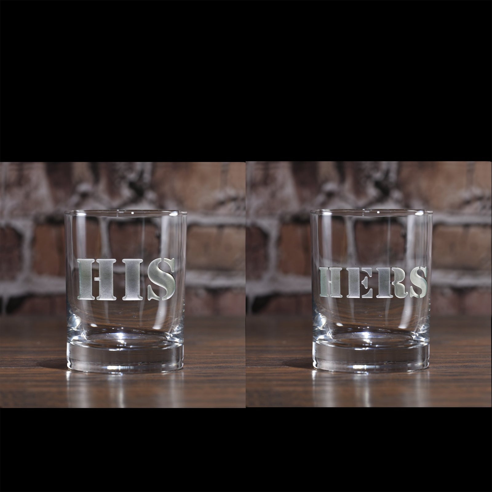 His and Hers Whiskey Scotch Glasses. Engraved