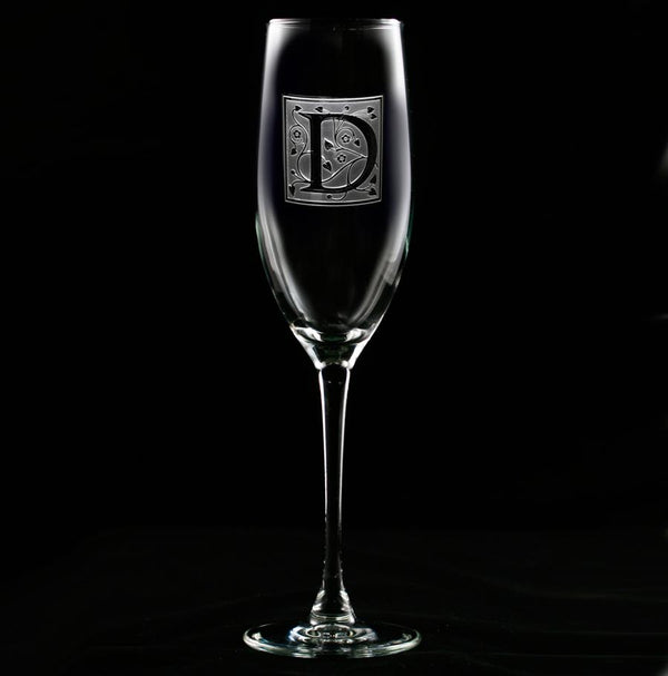 Monogrammed Engraved Champagne Flutes Glasses