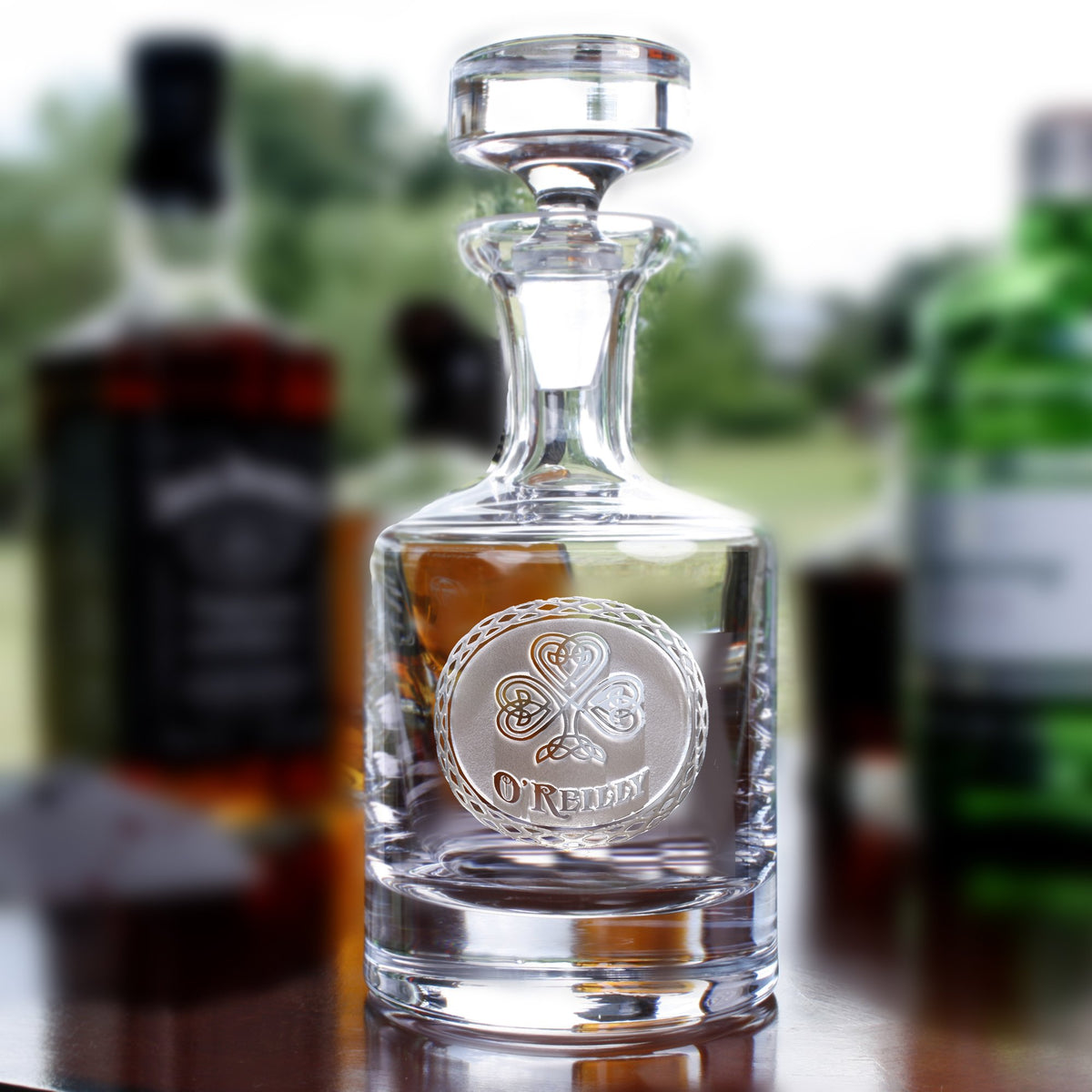 Irish Celtic Clover Whiskey Decanter