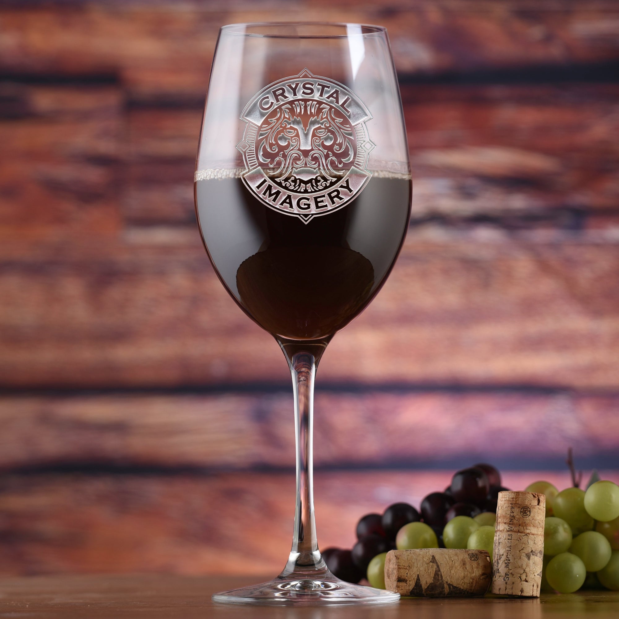 Large Laser Etched Red Wine Glass with Your Logo