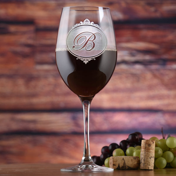 Personalized Wine Glass Monogram, Custom Name or Initials Wine