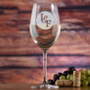 Stolzle Crystal White Wine Glass, Etched Initials Bride and Groom Gift